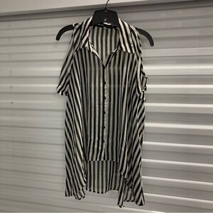 Forever 21 Black and White Striped Blouse